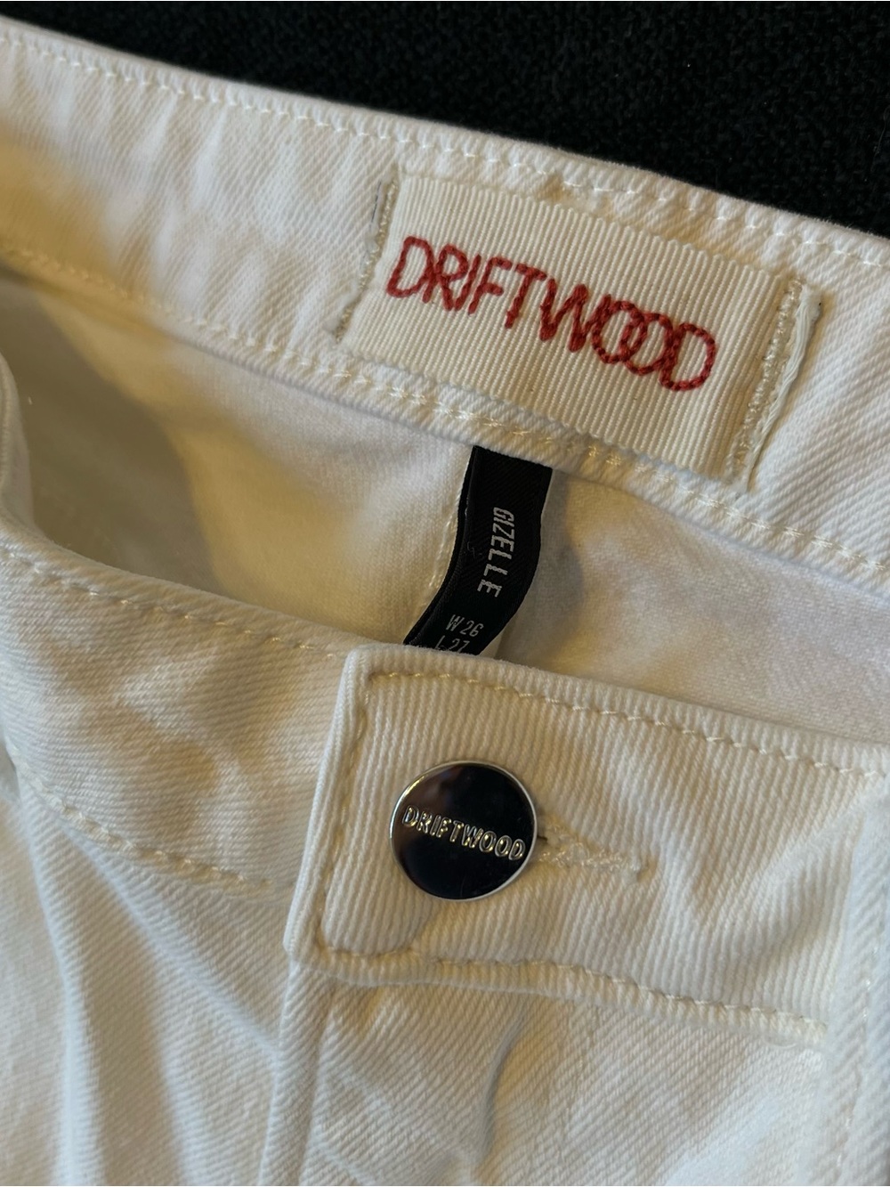 Driftwood jeans 26 Gizelle Girlfriend slim fit Ivory Embroidered floral Mid rise - Picture 8 of 11